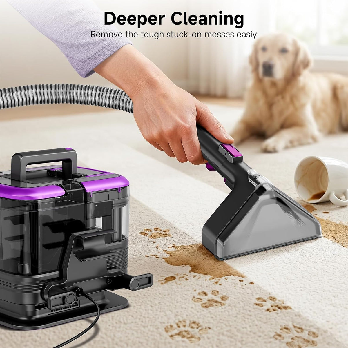 portable carpet cleaner & upholstery cleaner machine, close-up detail