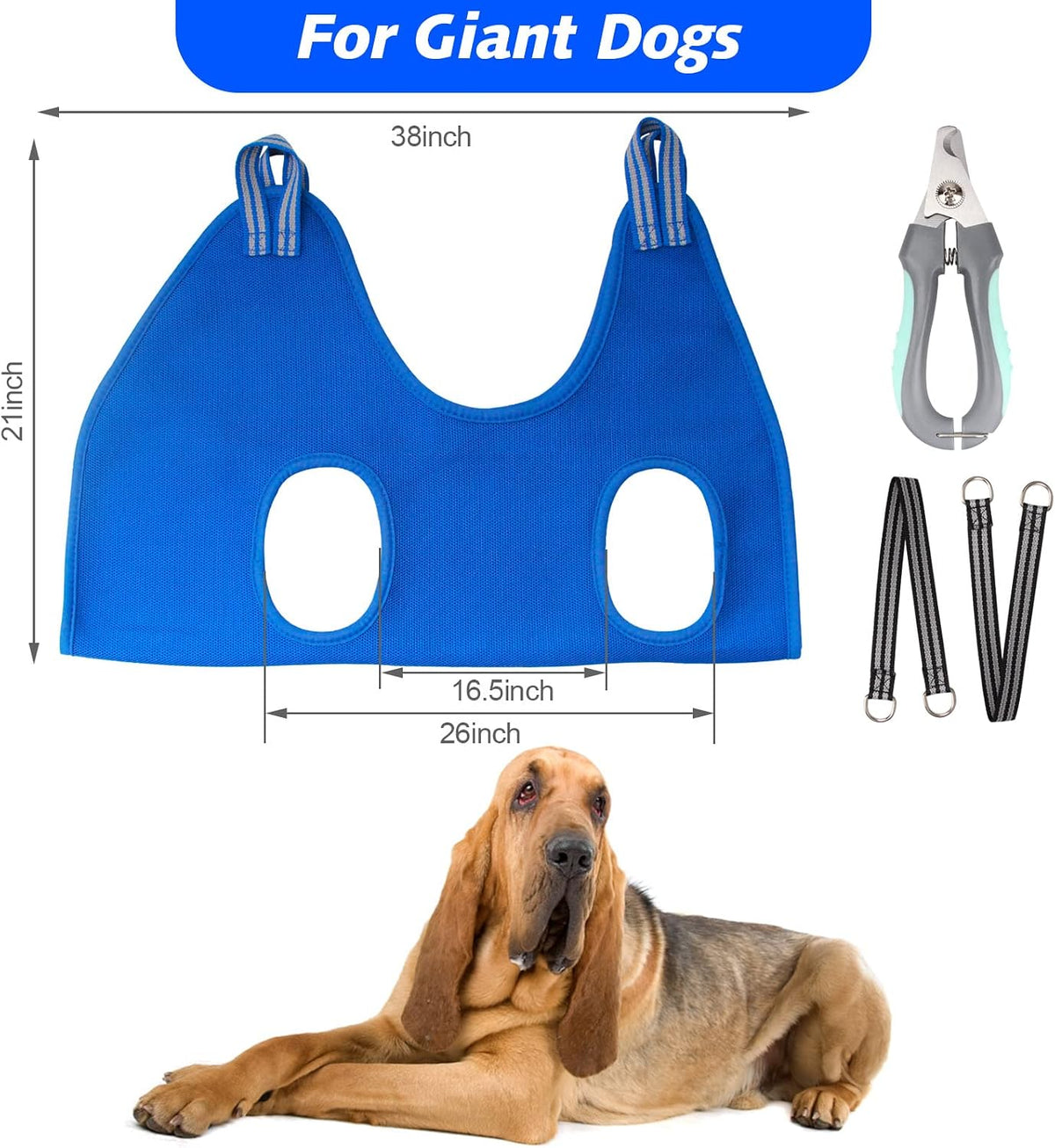 ateson dog grooming hammock for large dogs, nail, close-up detail