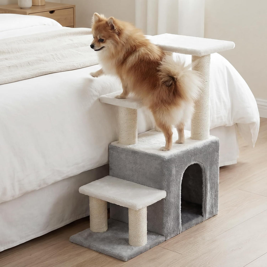 heybly cat scratching post, pet steps for indoor, front angle view