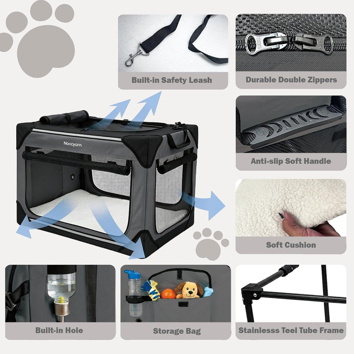 collapsible dog crate for extra large dogs 42 showing dimensions