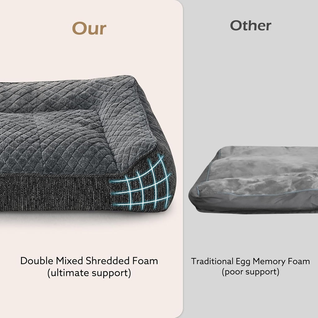 joejoy xl orthopedic dog bed for large dogs, side view