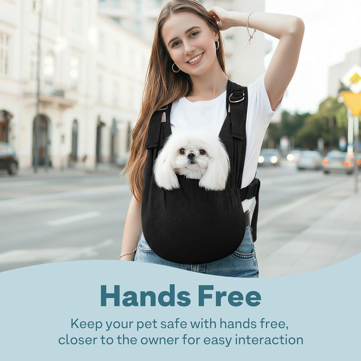 supet dog sling carrier for small pet, 95%, close-up detail