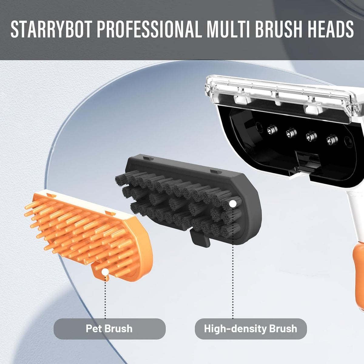 starrybot upholstery cleaner machine, 18kpa pet stain extractor(white), close-up detail