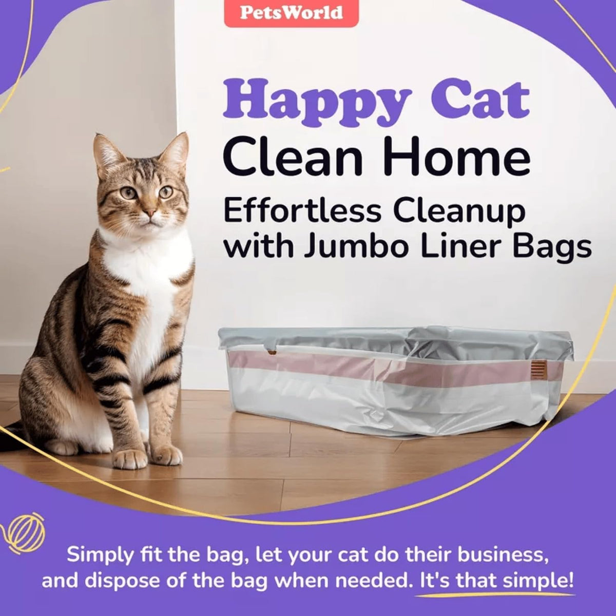 petsworld cat litter box liners, heavy duty litter, side view