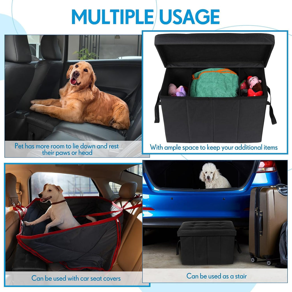 car back seat extender for dogs up to showing dimensions