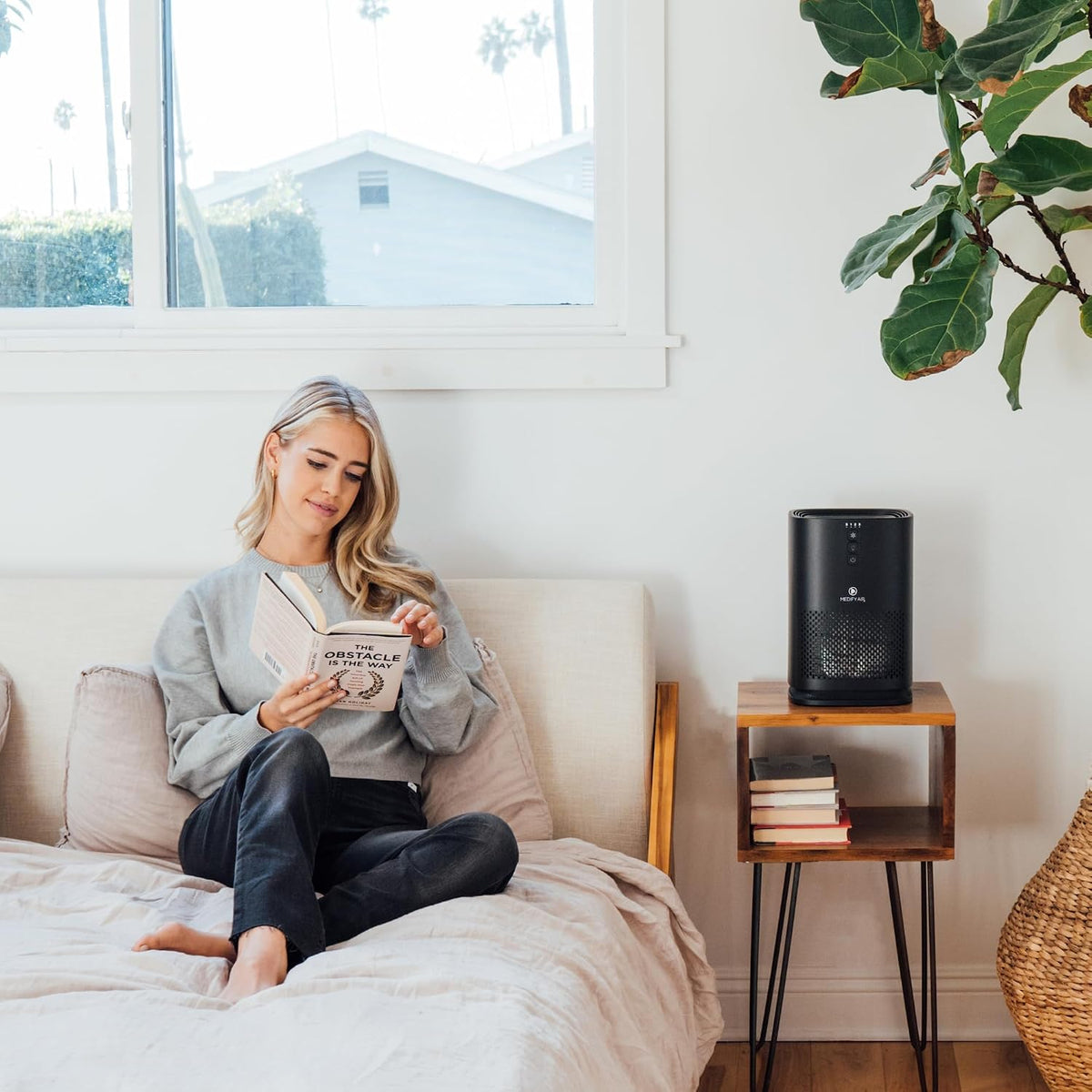 medify ma-14 air purifier with hepa filter | showing dimensions