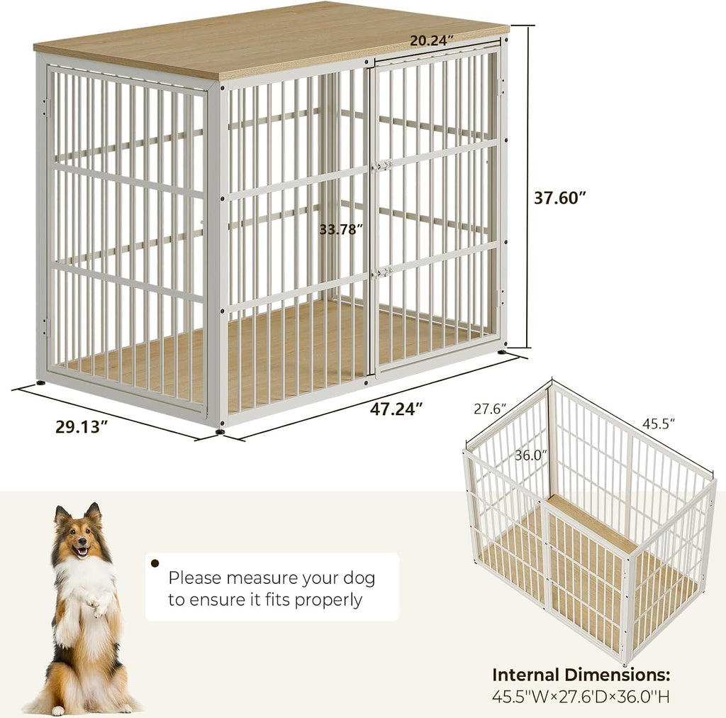 lyromix 48'' xxl dog crate furniture with 3 on a desk or shelf