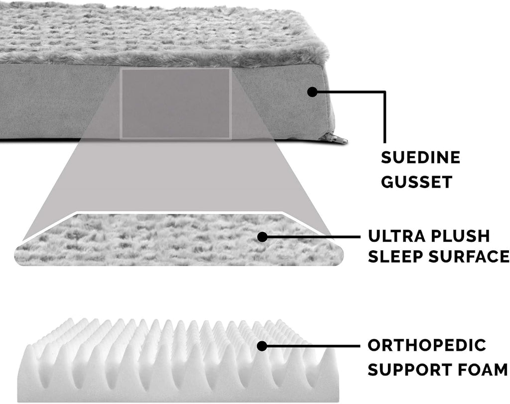 furhaven orthopedic dog bed for large dogs w/, side view