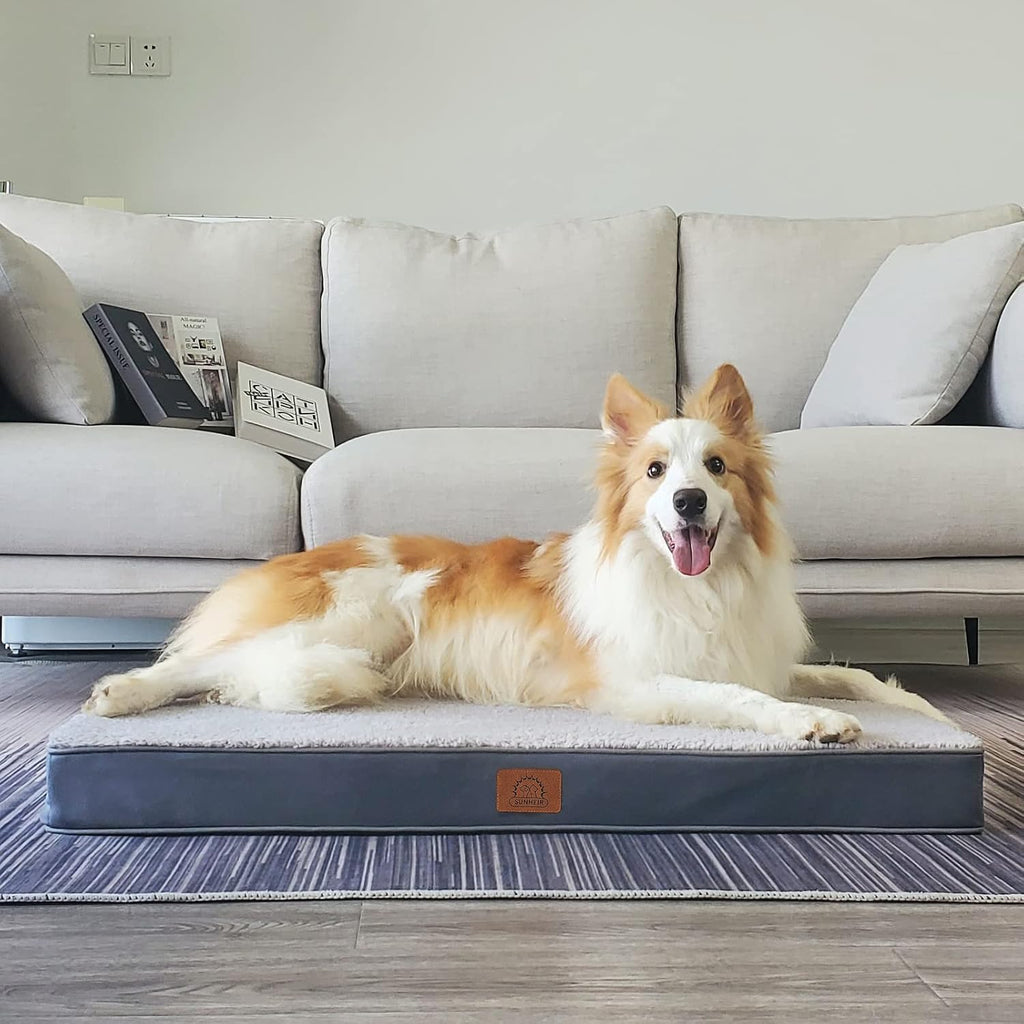 sunheir extra large orthopedic dog bed, jumbo waterproof showing dimensions