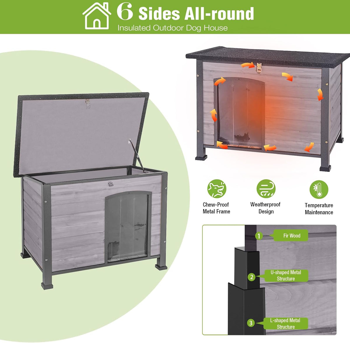 gutinneen large outdoor insulated dog house indestructible dog shown in use