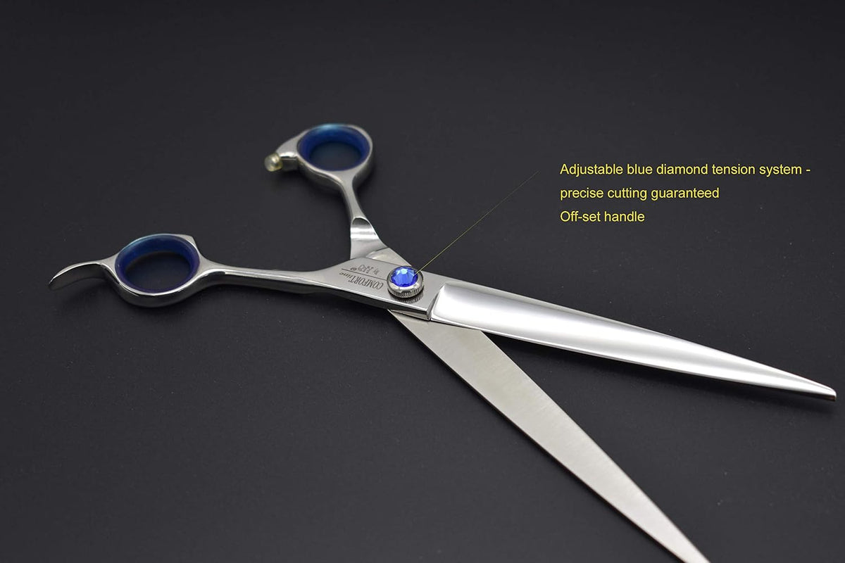 professional dog shear scissor straight 8 inch for, close-up detail