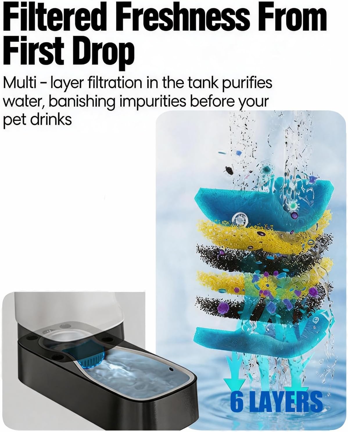 petnf 2.4 gallon automatic dog water bowl dispenser, close-up detail