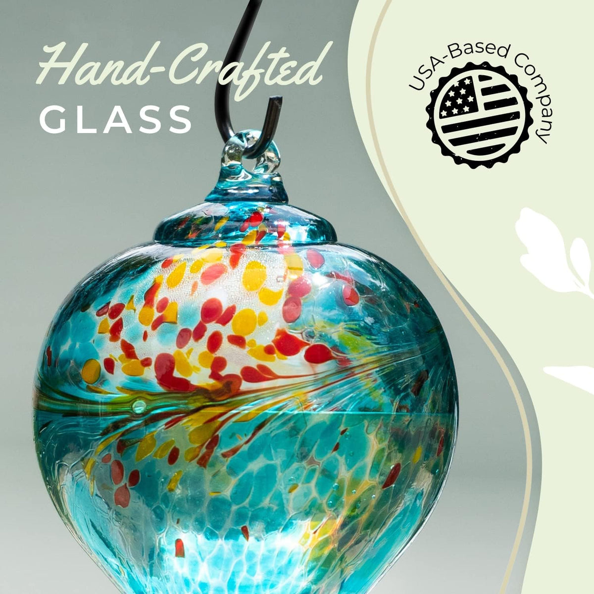 hummingbird feeder by grateful gnome - large hand, side view