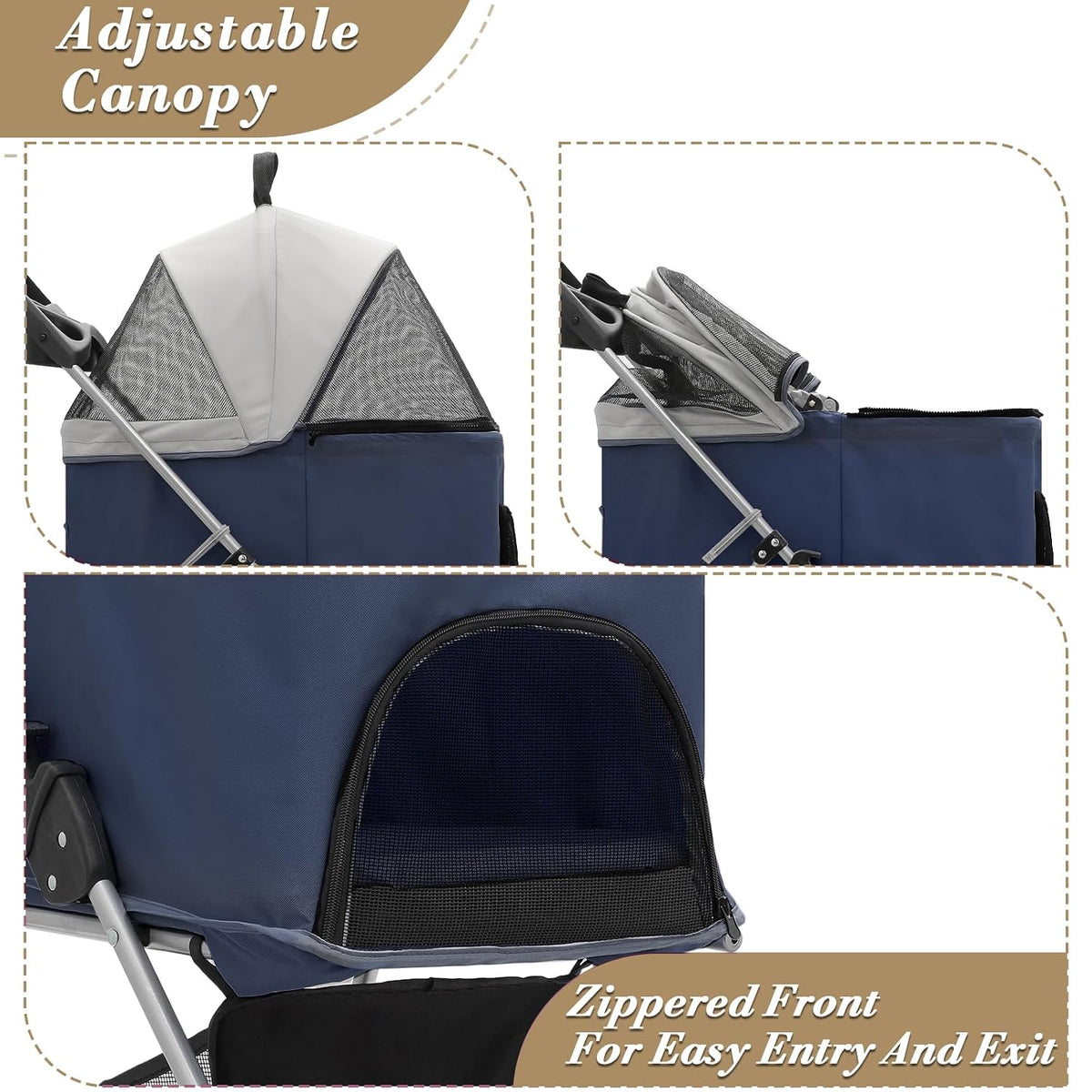 athena collection 4 wheels pet stroller dog stroller on a desk or shelf