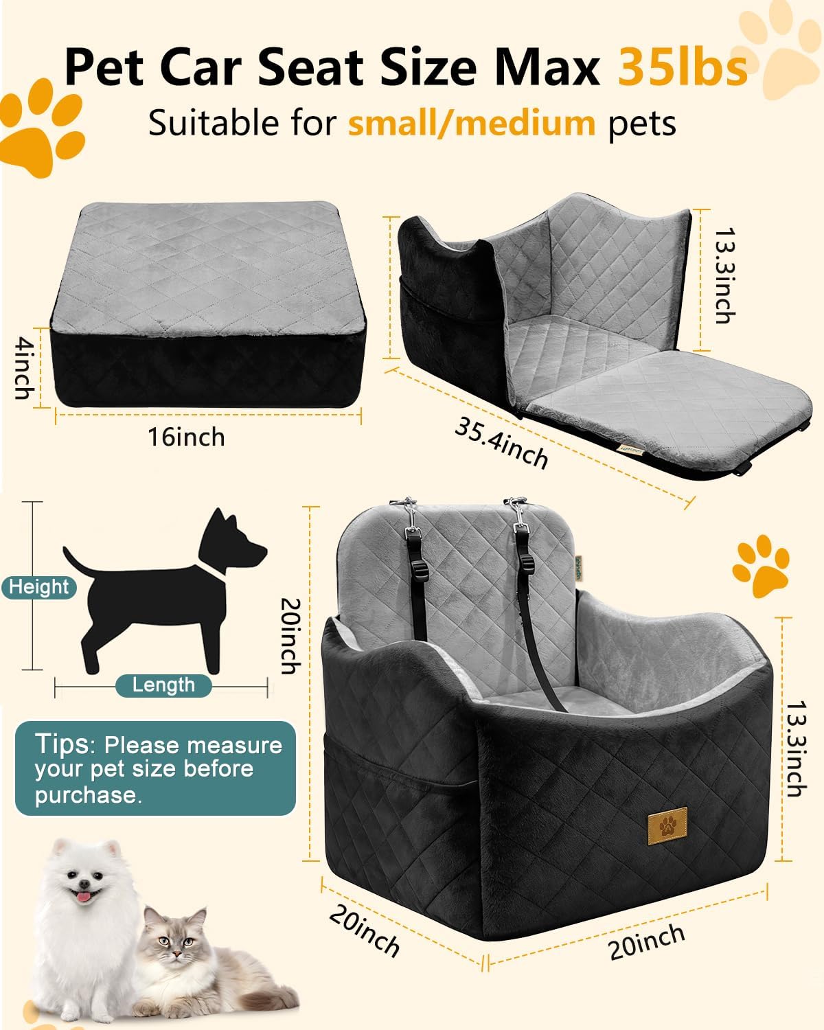 dog car seat for small dogs up to shown in use