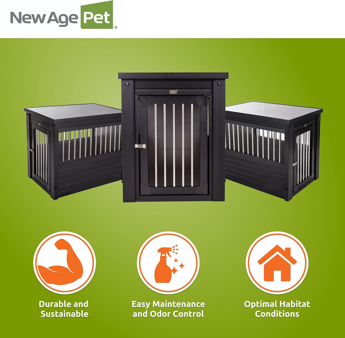 new age pet® ecoflex® medium furniture style dog, front angle view