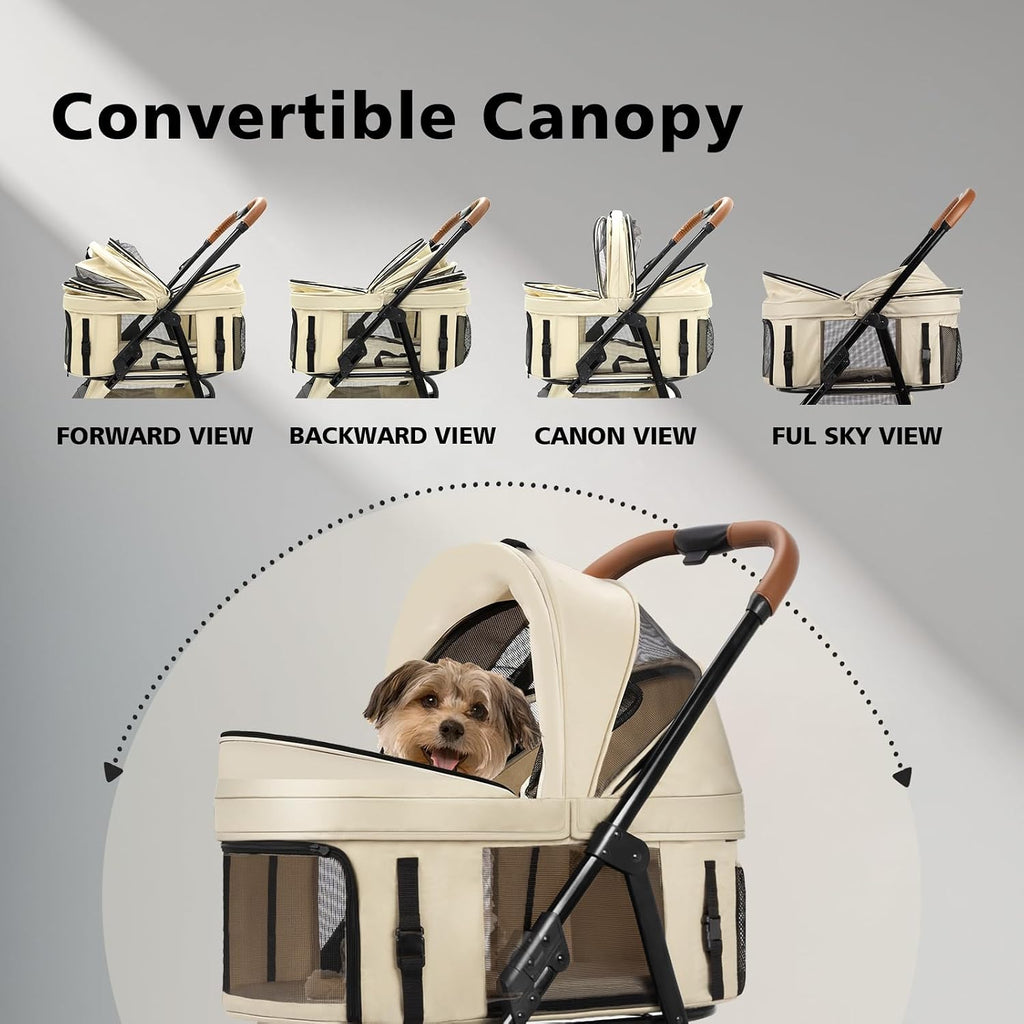 4 wheels pet stroller for small/medium dogs and on a desk or shelf