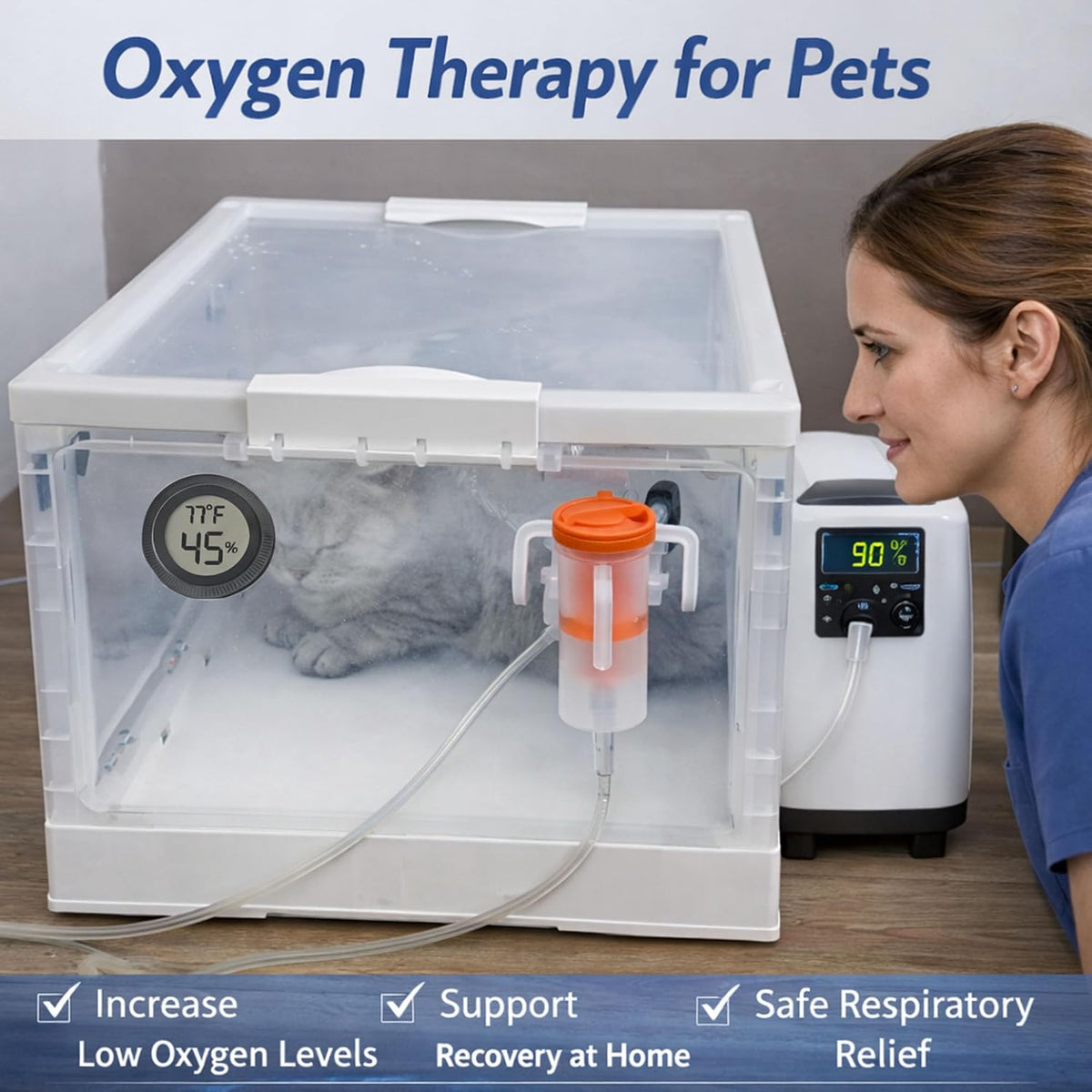 folding dog oxygen chamber with wheels, 115l, close-up detail