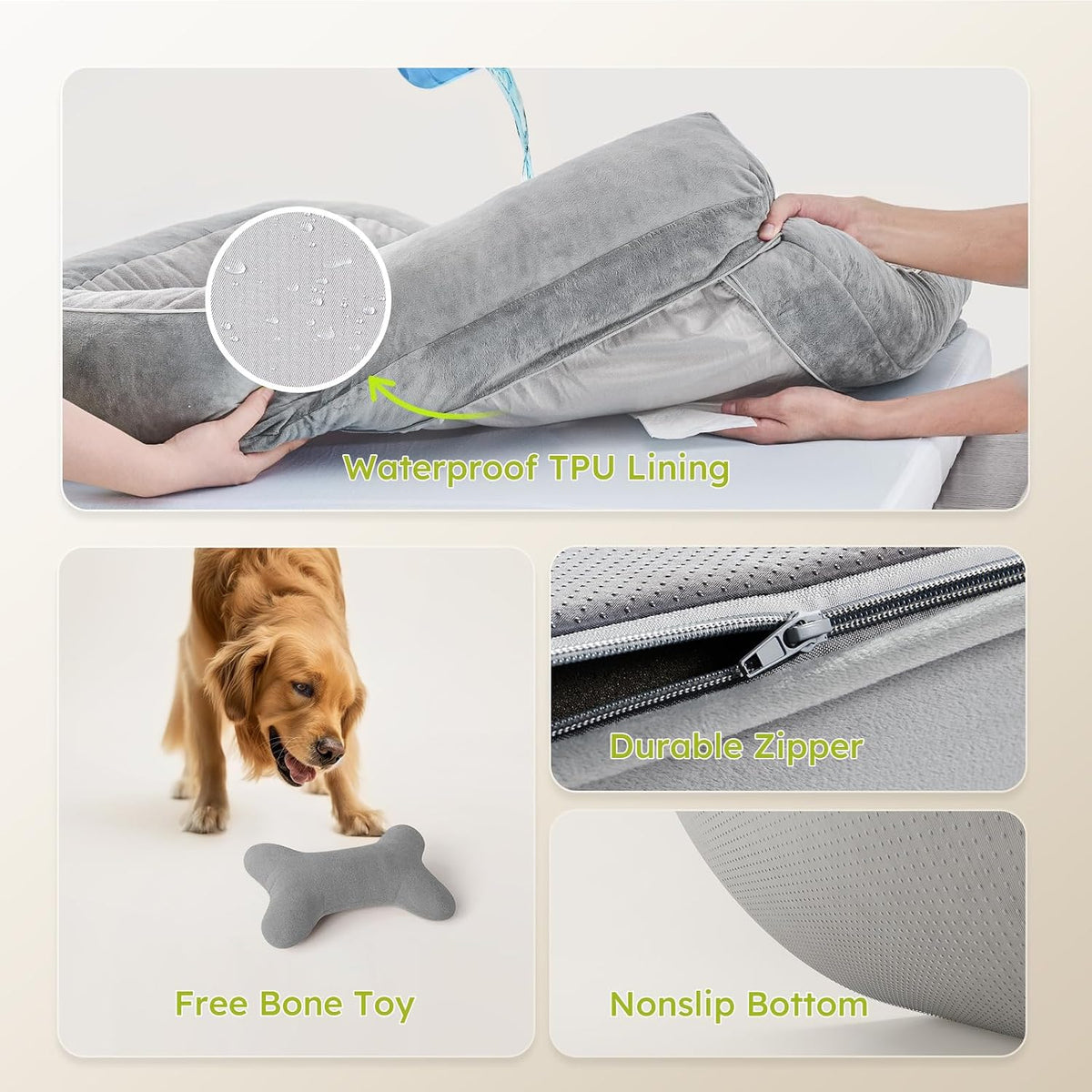 cwawz extra large dog bed, orthopedic dog bed, package contents