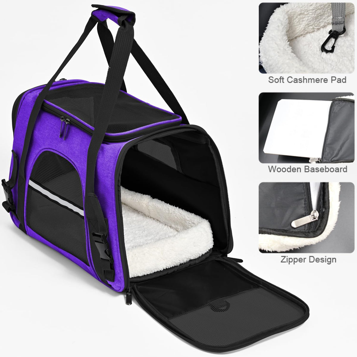 dog cat carrier soft for small pet up, close-up detail