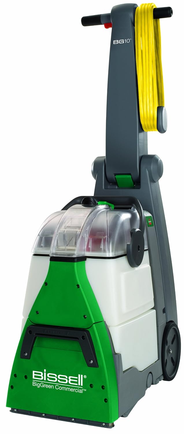 bissell biggreen commercial bg10 deep cleaning carpet extractor shown in use