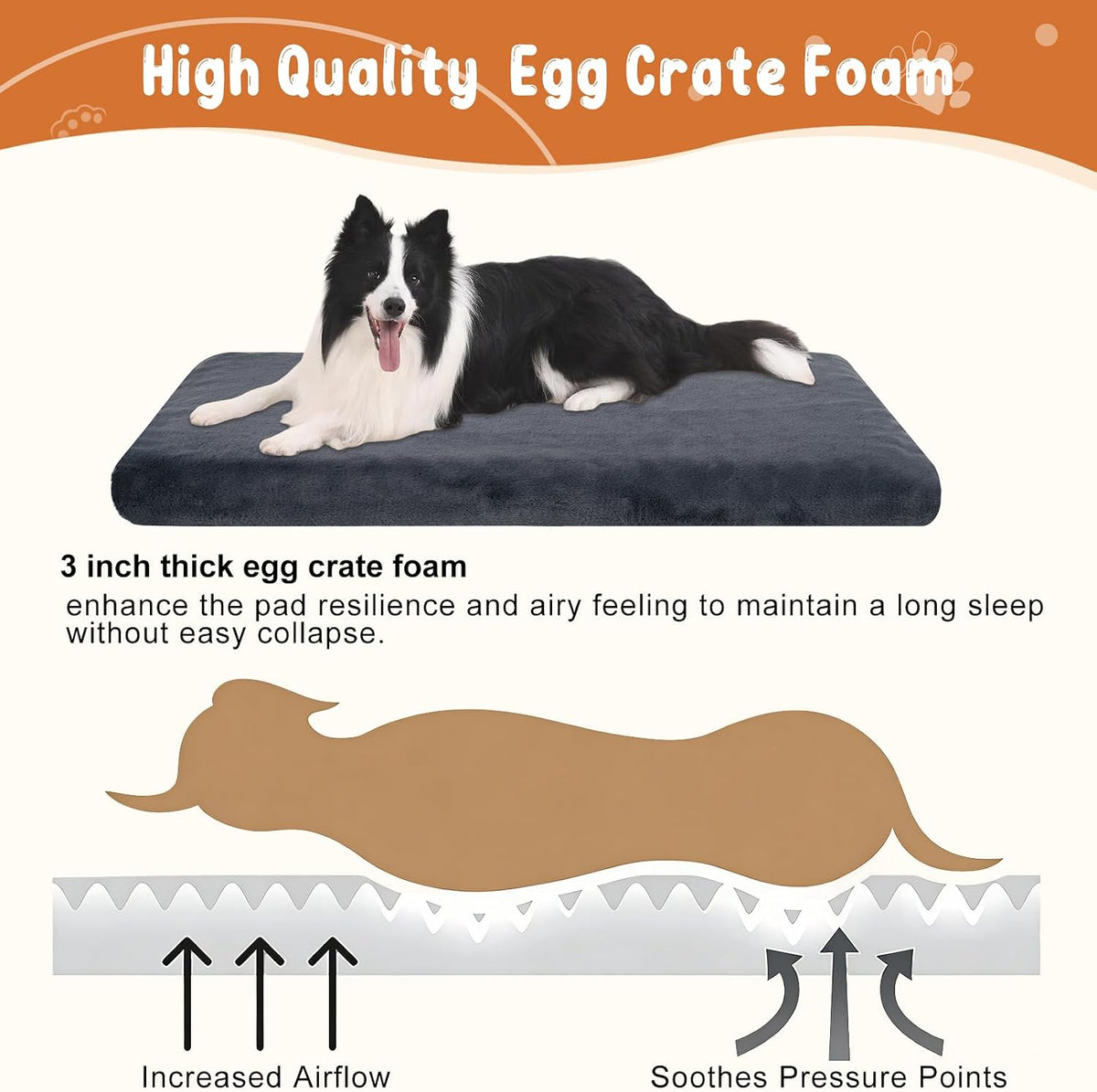 empsign dog bed mat crate pad mattress, ultra shown in use