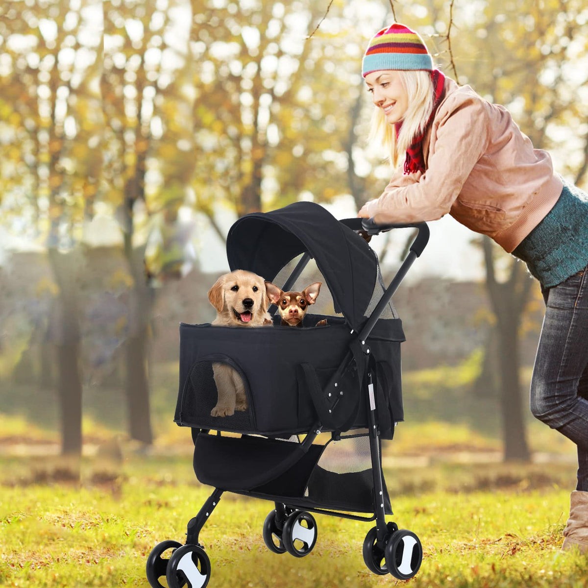 dog stroller cat stroller pet stoller 3-in-1 folding, package contents