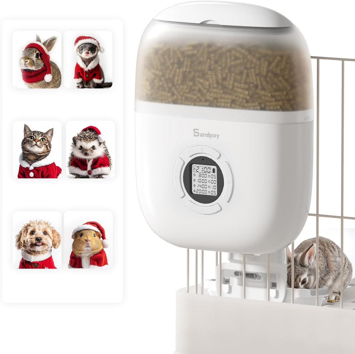 sandpoy hanging rabbit feeder for cage, programmable automatic, main product view