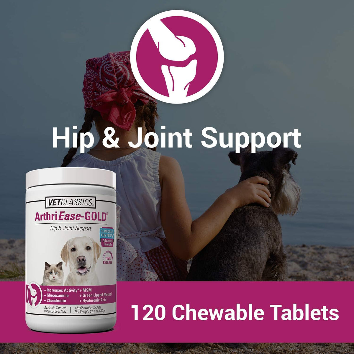 vet classics arthriease-gold hip & joint support for shown in use