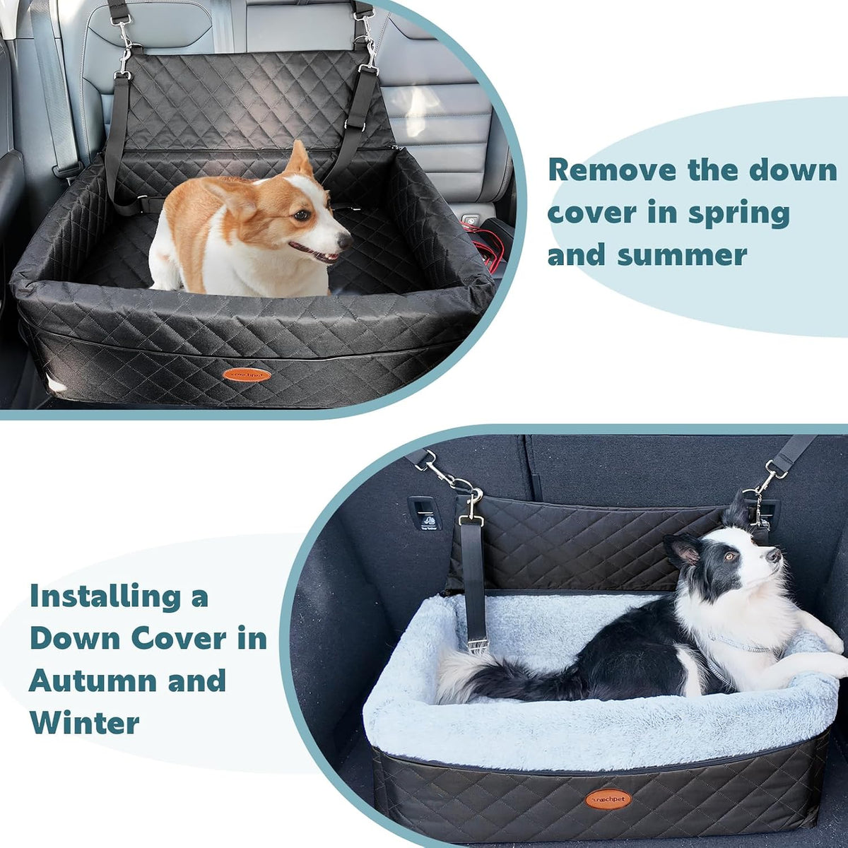 dog car seat for large/medium pet, anti slip, close-up detail