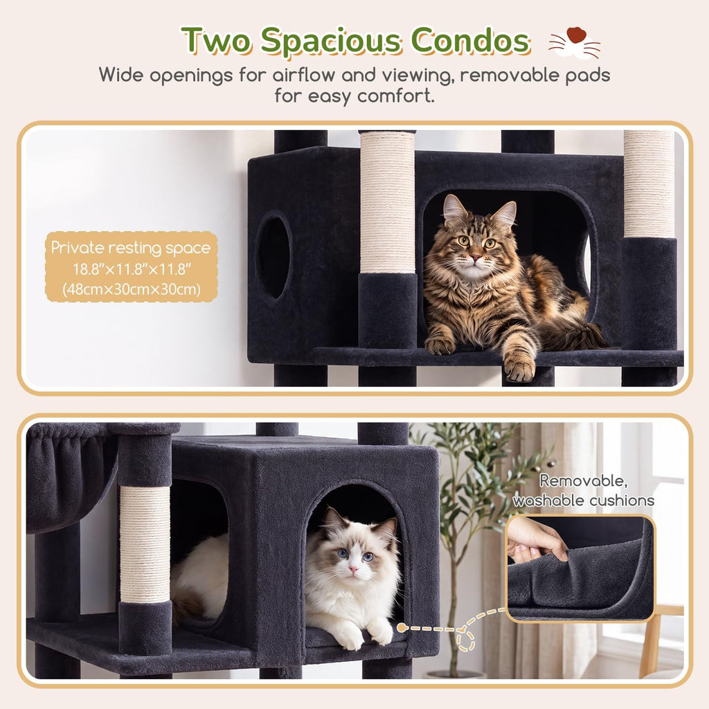 globlazer 74in heavy duty cat tree tower for, close-up detail