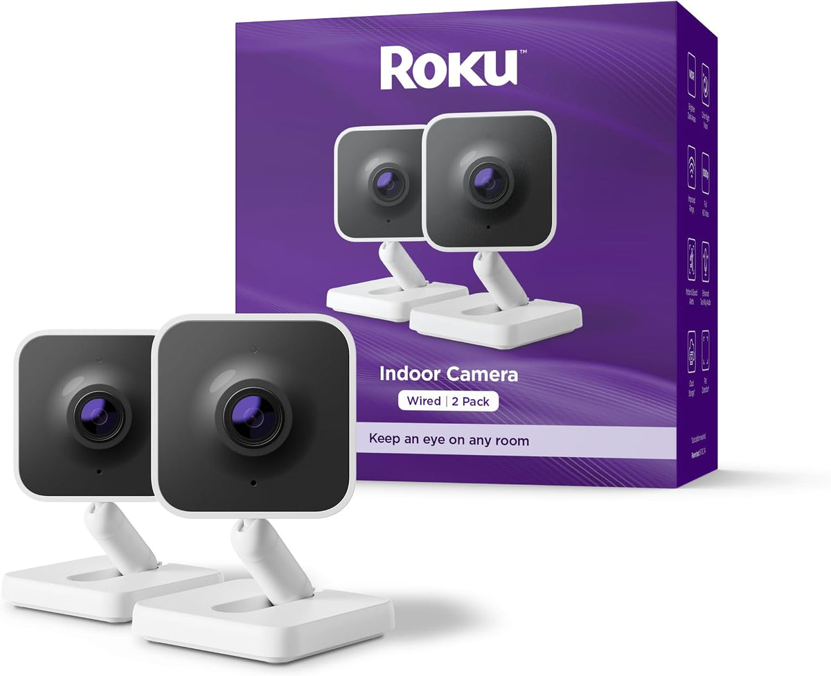 roku indoor camera, home security with 1080p hd, main product view