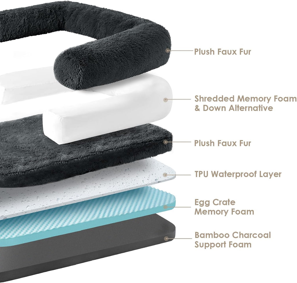eheyciga foldable xxl dog bed for large sized showing dimensions