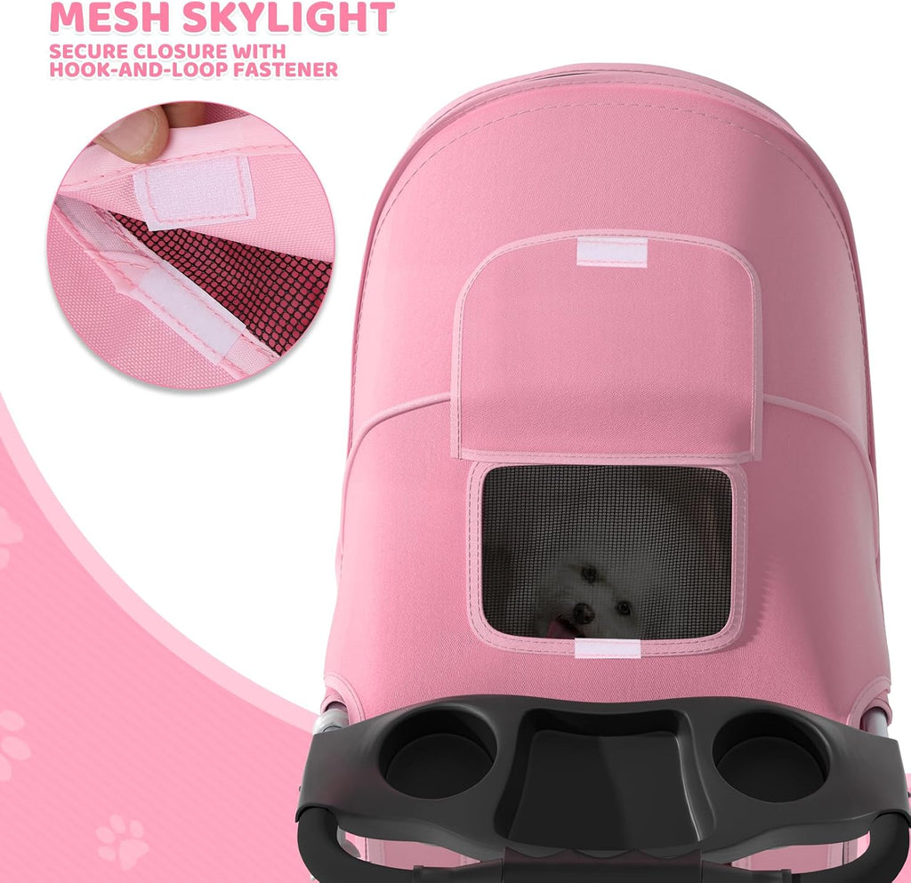 magshion 3-wheel pet stroller for small/medium dog cat, view 10