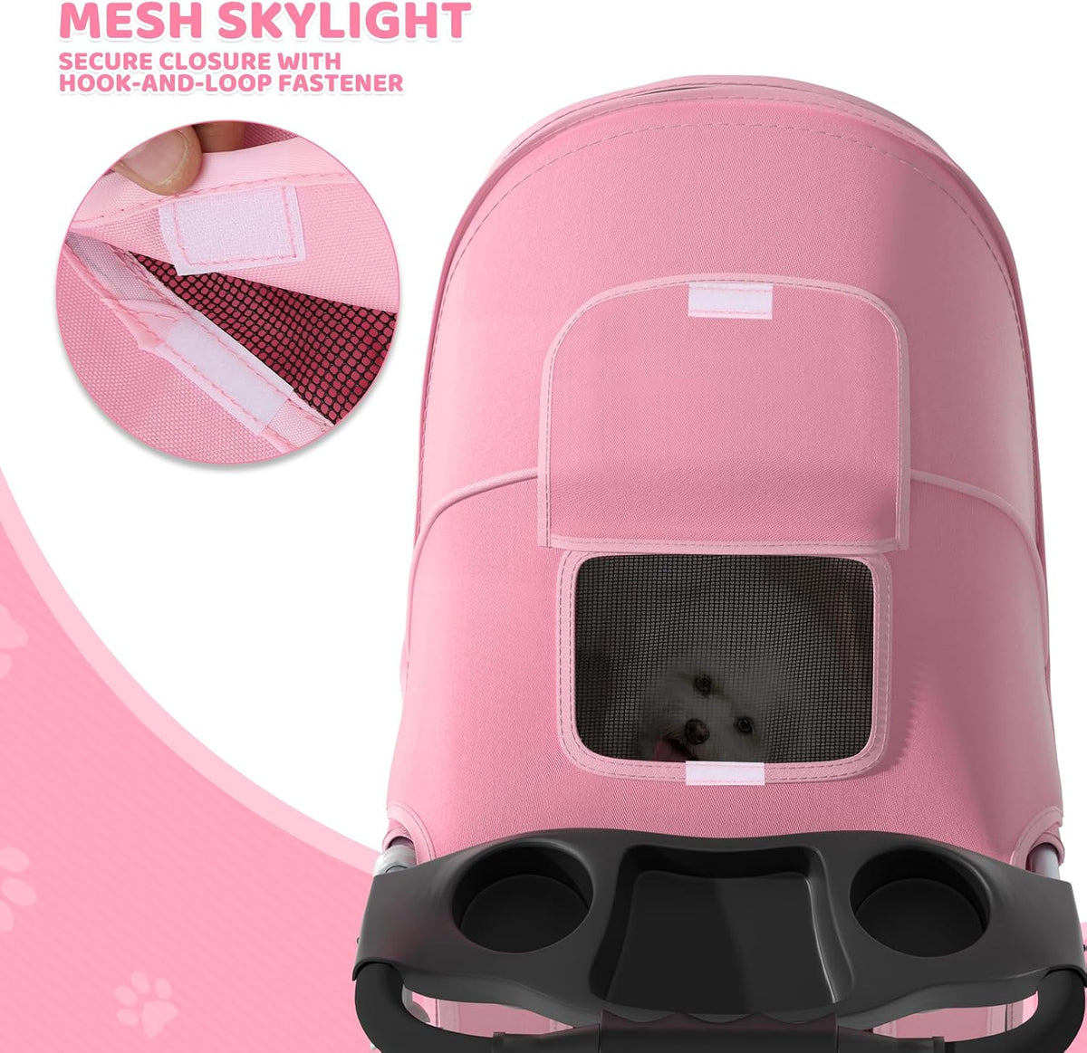 magshion 3-wheel pet stroller for small/medium dog cat, view 10