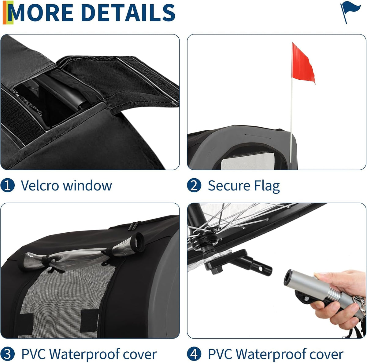 88lbs dog bike trailer, pet cart bicycle carrier showing dimensions
