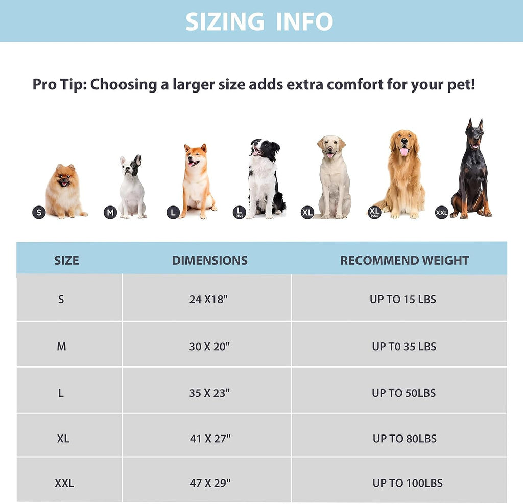 dog cooling mat for large dogs, 41"x27" memory showing dimensions