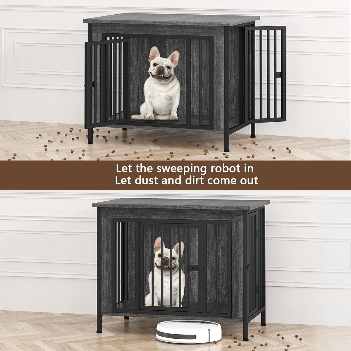 easycom 31.5" dog crate furniture for 1 or, close-up detail