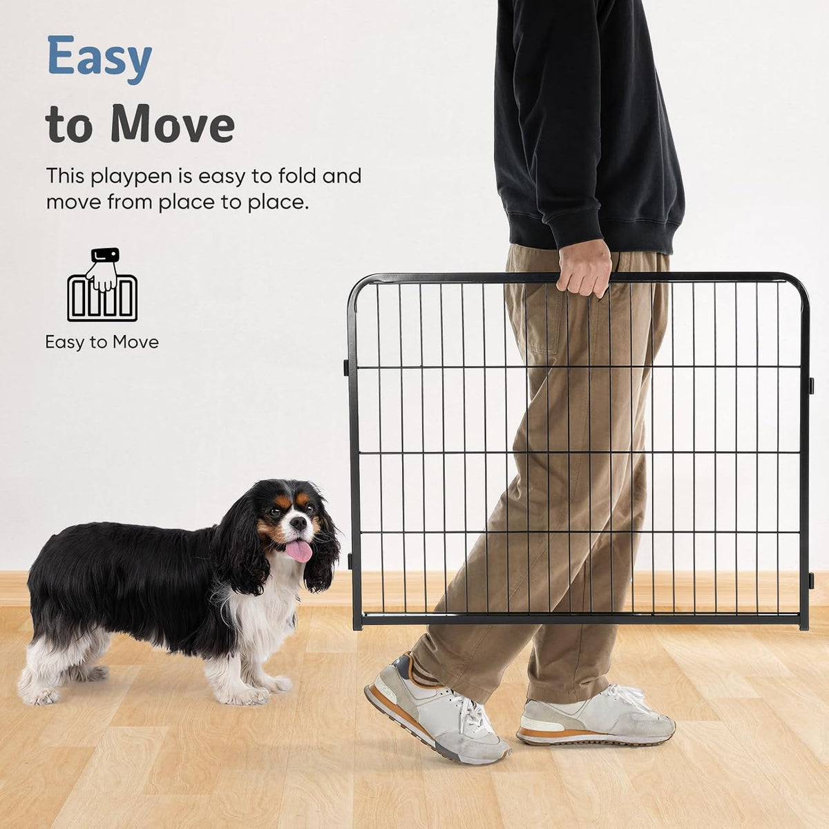 dumos dog playpen 24 inch 48 panels indoor, close-up detail
