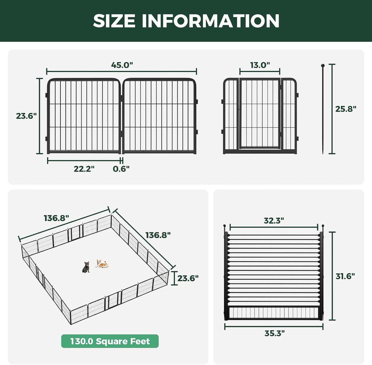 fxw instant dog playpen with rv step grid, close-up detail