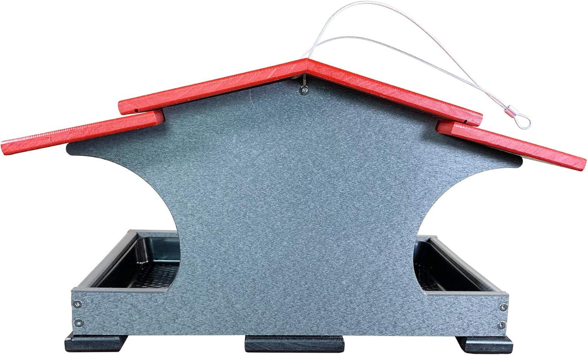 jcs wildlife large poly hopper bird feeder, side view