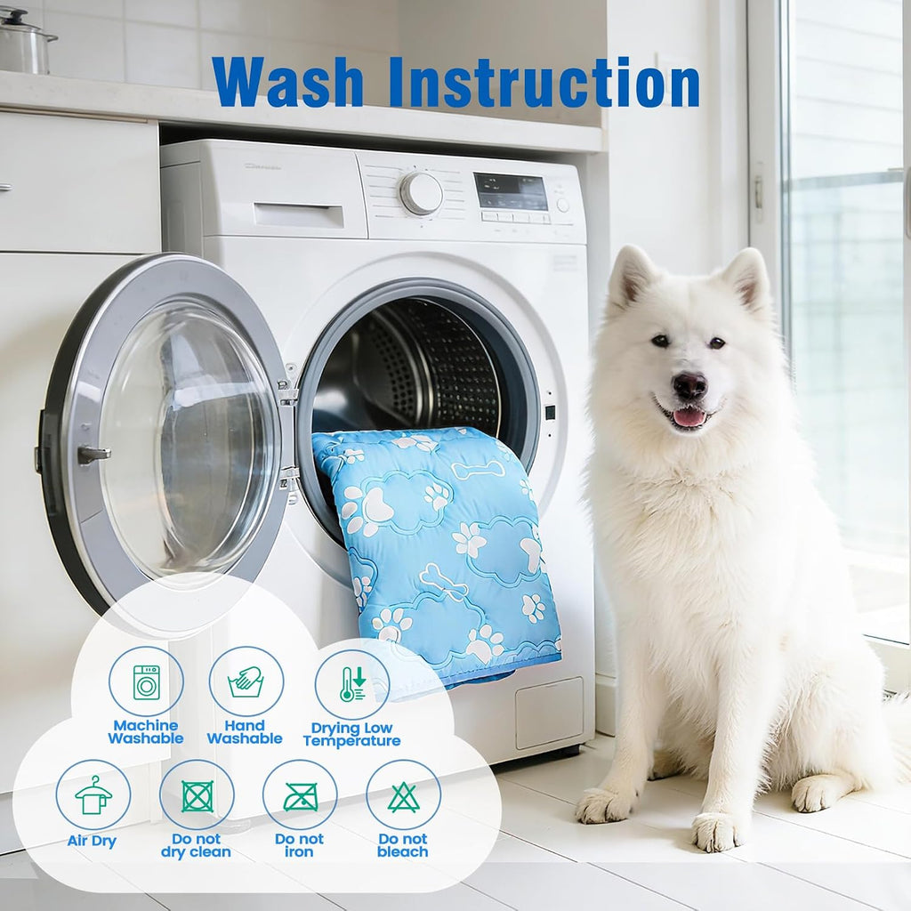 dog cooling mat, extra large cooling dog bed on a desk or shelf