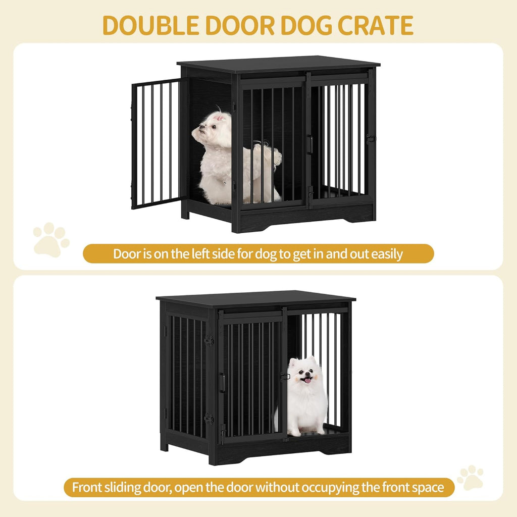hzuaneri 27.2 in s dog crate furniture indoor, side view