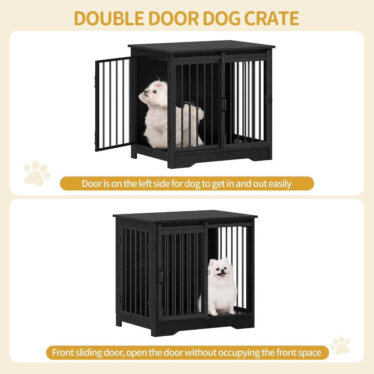 hzuaneri 27.2 in s dog crate furniture indoor, side view