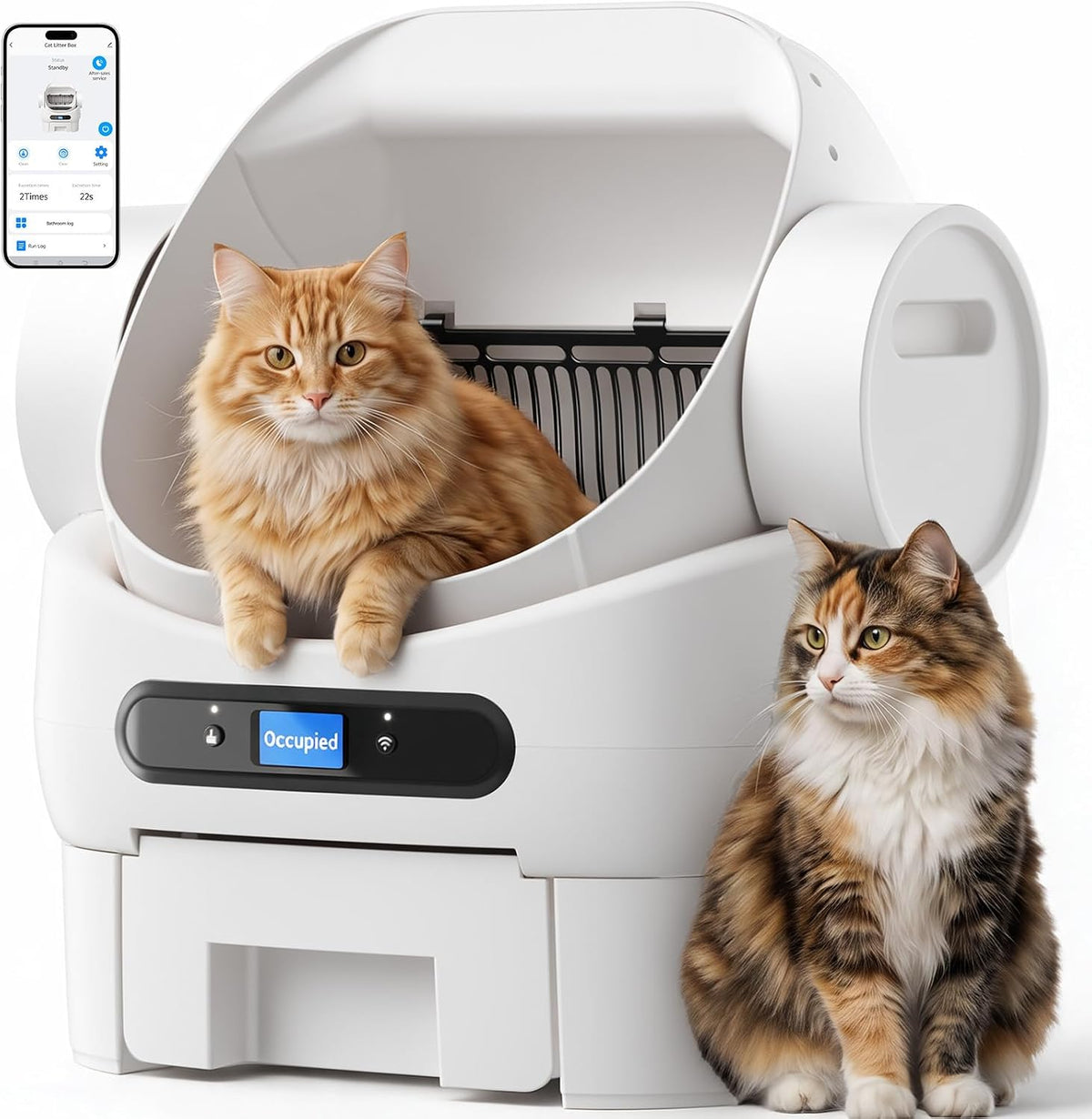 open-top automatic cat litter box, self cleaning litter, main product view