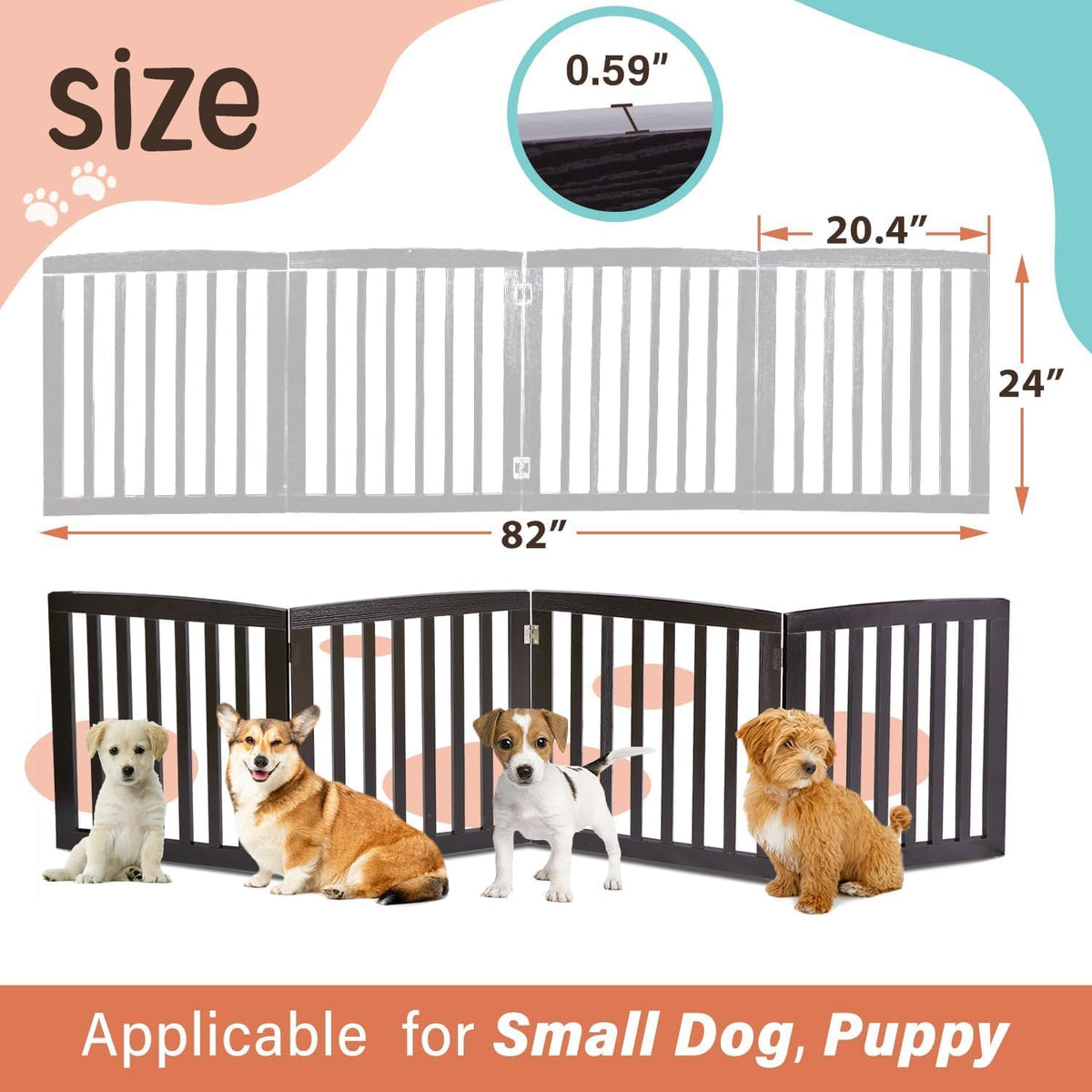 dog gate pet gate indoor for stairs doorways, side view
