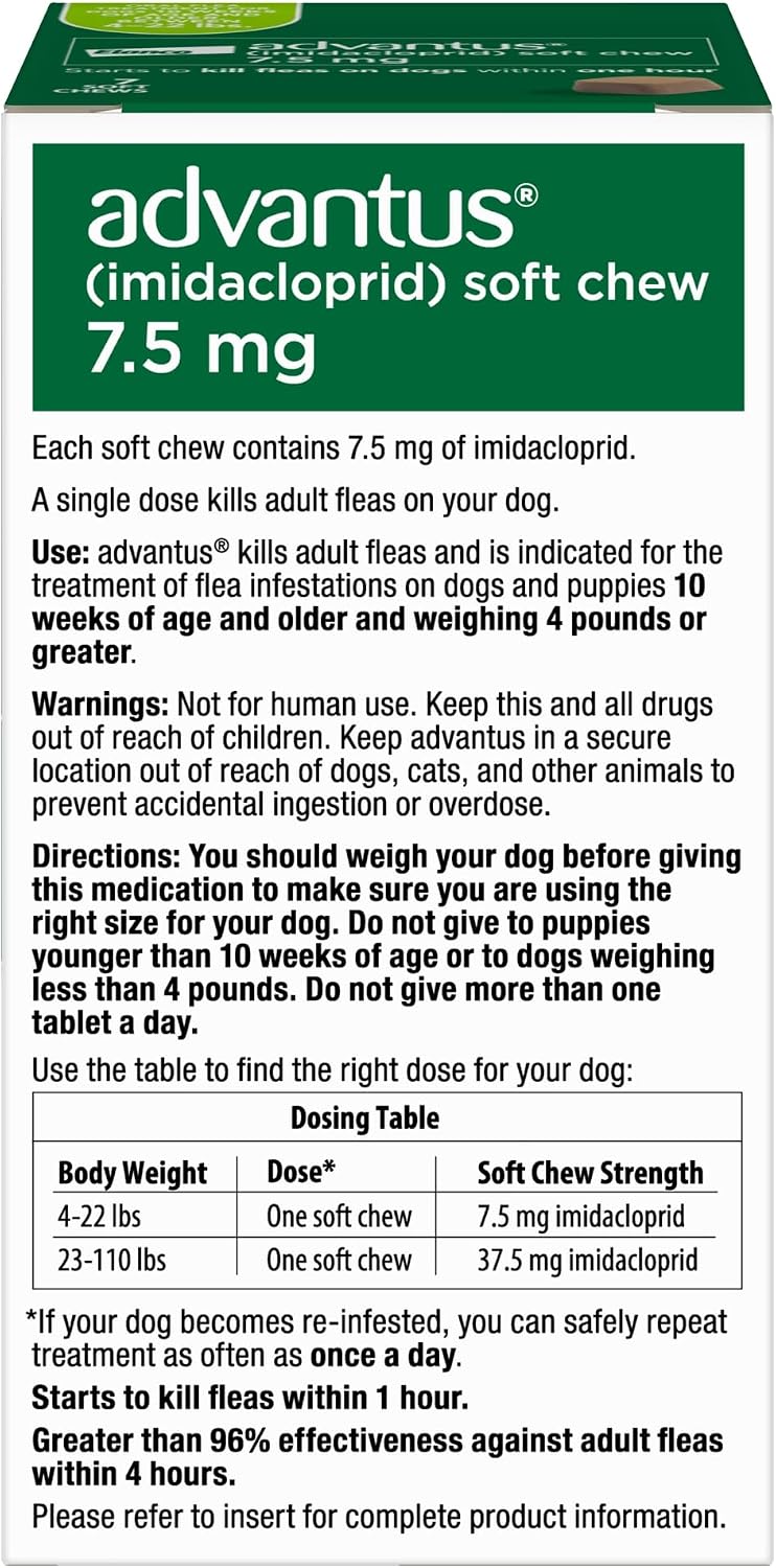 advantus dog fast acting oral flea treatment soft, close-up detail
