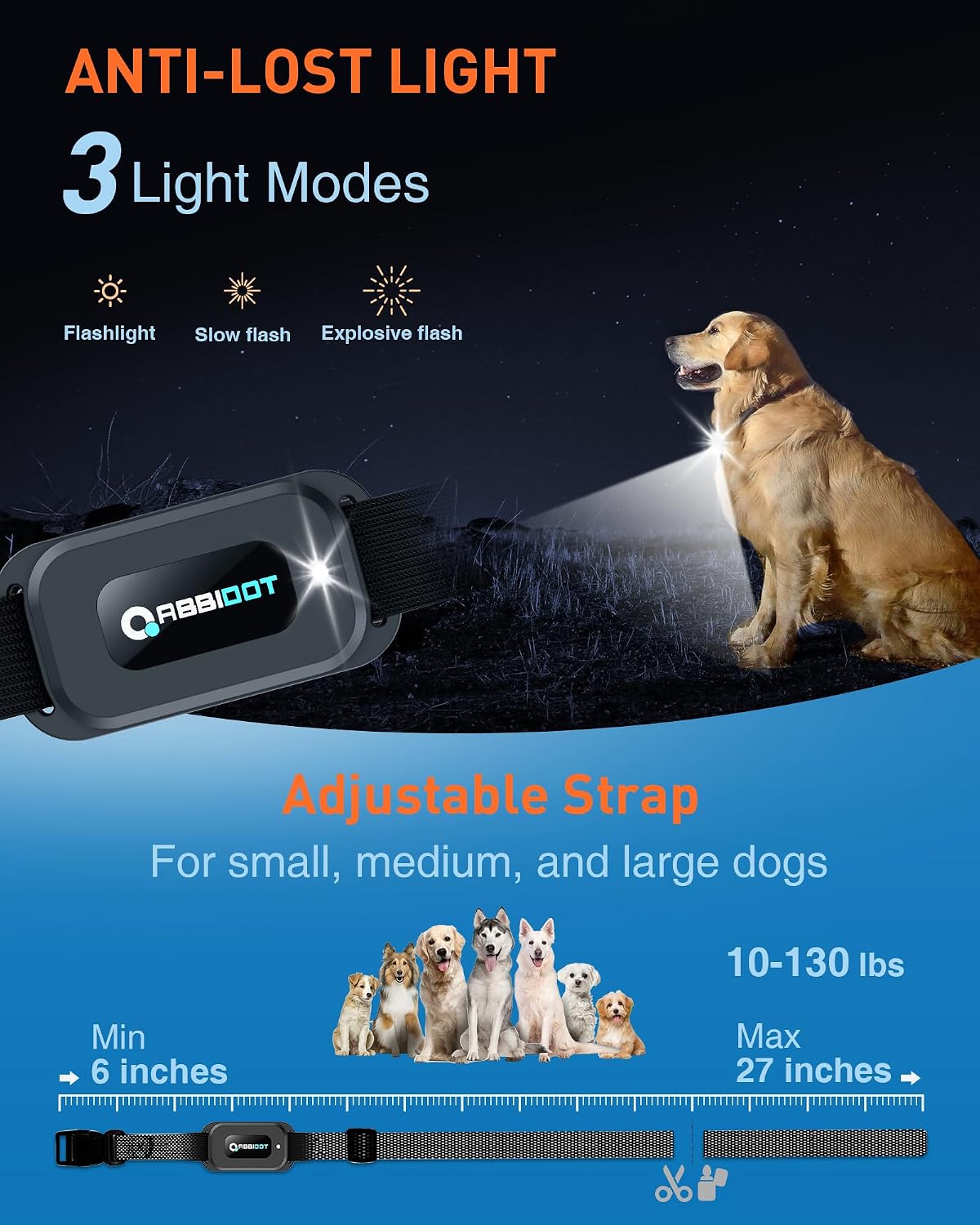 abbidot dog shock collar with remote 2 pack showing dimensions