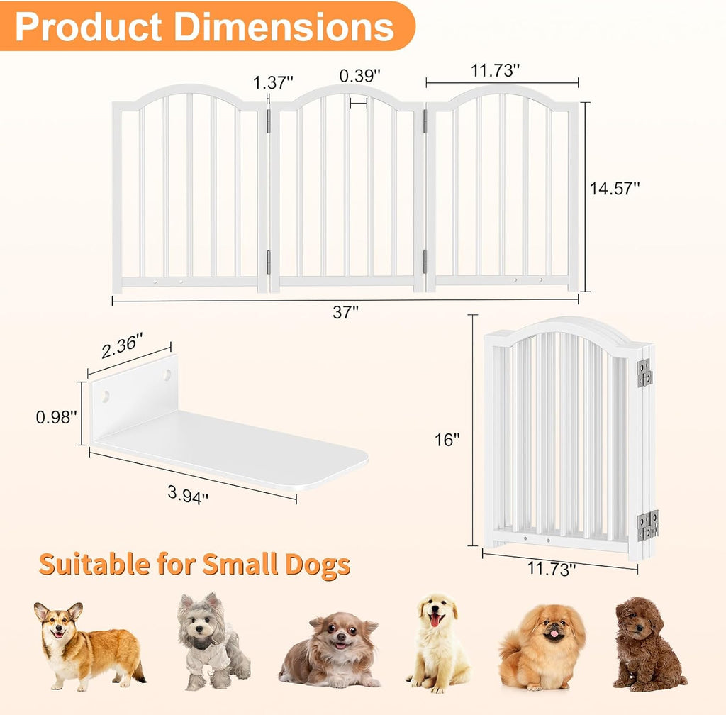 snughome short dog gate indoor, 16" high freestanding shown in use