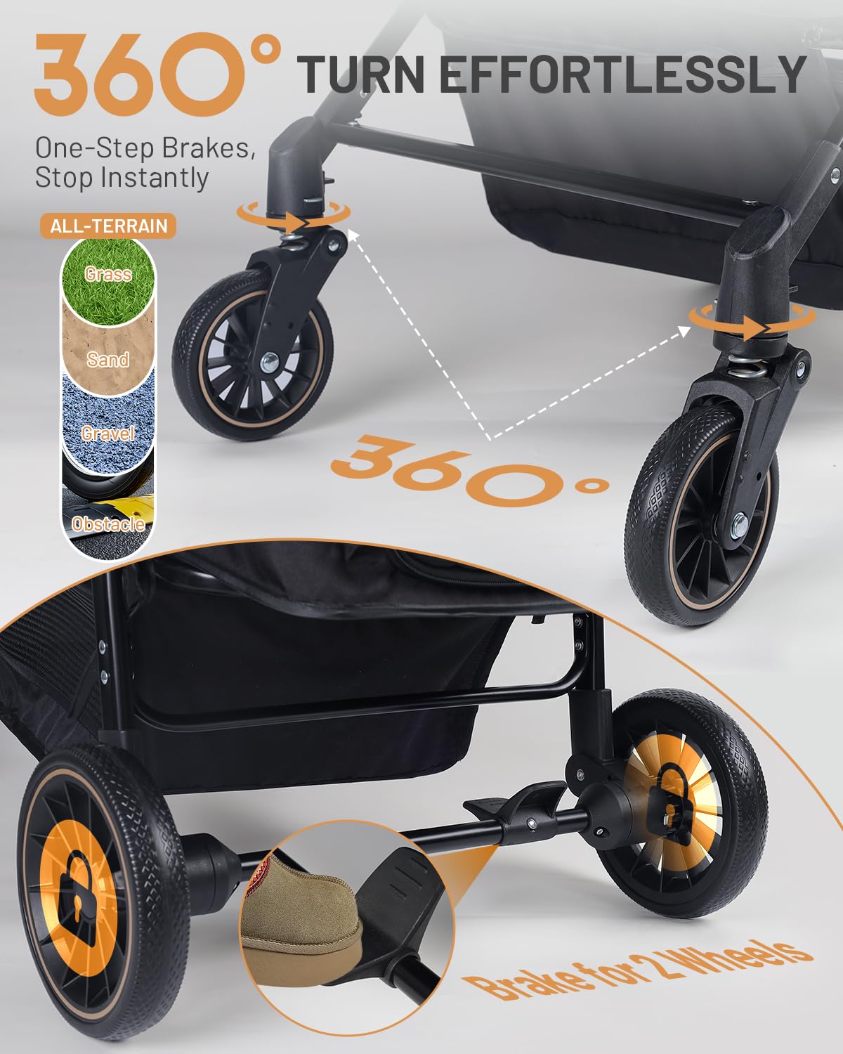 dog stroller for medium & large dogs up, close-up detail